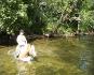 Mon frère et son poney dans la rivière Massawippi