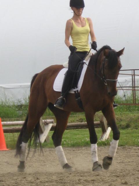 Photo de Molly et moi à la clinique avec Evelyn Labrie en juillet