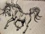 cheval avec les patte ail&eacute; fait dans un cahier de...