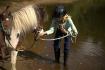 Moi sur mon poney Arlequin en randonnée! :)