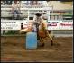 Mon chum sur Sheina (jument de amé G) dans les barils homme