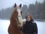 moi et le beau Brownies  dans la neige !!