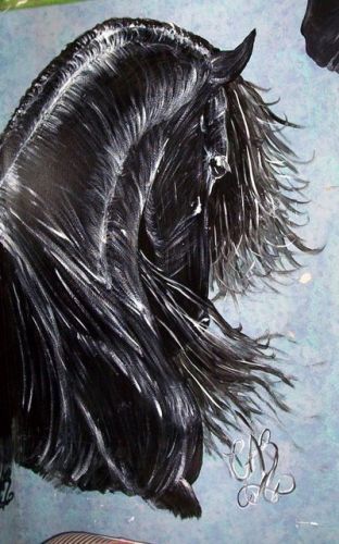 Une peinture d'un frison fait  par ma chum de fille! :)