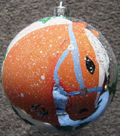 Boule De Noel Que J'ai Peinturer Cheval ! 2010 !