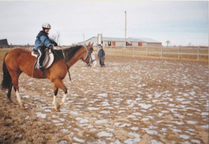 old : Moi a cheval dans mes tout début a 6 ans 