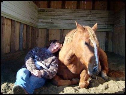 Moi et Harmonie qui se la coule douce au soleil...! ;)