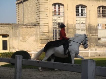 Une &eacute;cuy&egrave;re du Mus&eacute;e Vivant du Cheval avec son PRE, superbe ! 