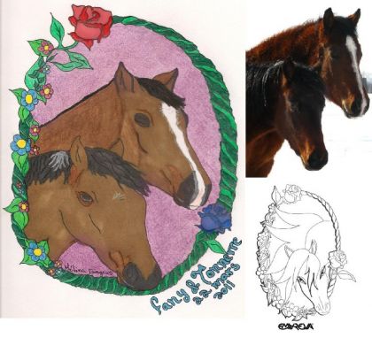 Dessin de Fany & Tonnerre 3 ième dessins de cheval 22 mars 2011