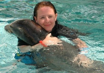 Moi au Bahamas avec un lion de mer :D tellement trippant !