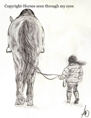 Inspiree par ma fille et mon cheval  "Where the wind will take...