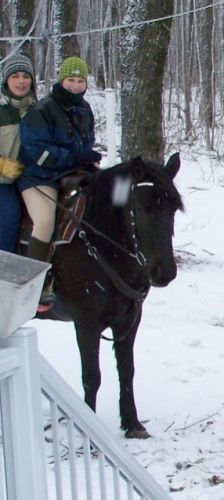 Deux personnes sur un cheval