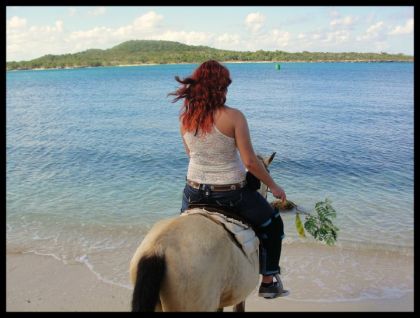 moi a cuba encore (janvier 2012) dans la mer avec ma cravache...