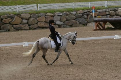 Photo de mon poney et moi à Bromont! On commence à être dans la...