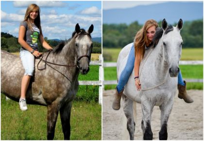 Tout un changement en 2 ans  (L) On est passé d'un cheval...