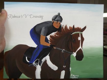 Peinture d'un cheval de course