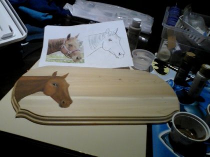 Future plaque de box de Cowgirl ! :) Pas finie encore mais ça...