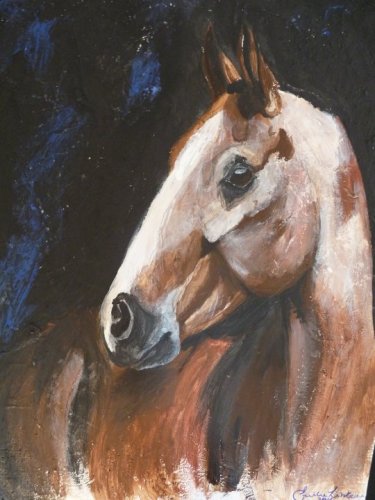Peinture d'une pouliche Andalou