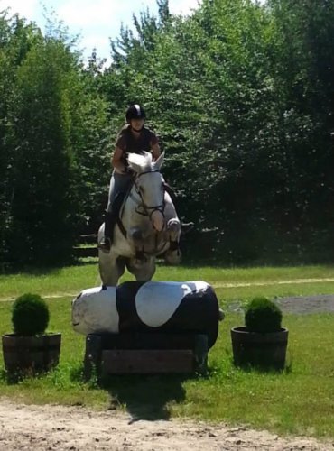 Saut de cross &agrave; Napierville ( le cute panda) moi sur Lilou :)