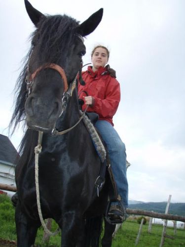 Moi et Tornade au Ranch du Fjord.On a du style non??!! ;)
