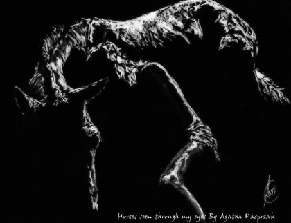 "Pleine Lune" croquis au fusain blanc