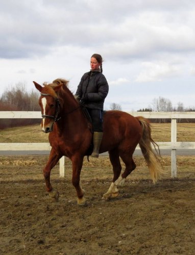 Sur ma jument bareback en manège en revenant de rando... 27...