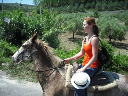 À cheval dans les campagnes d'Agropoli (Italie)