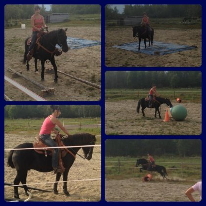 Jeux équestre avec mon poney lors de notre méchoui annuel :)