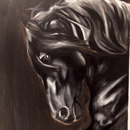Frison. Huile sur toile 16x20 po.