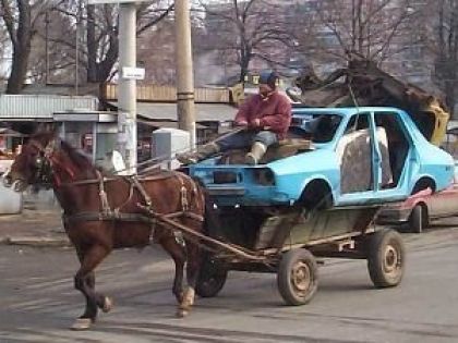 Voiture tiré par un cheval