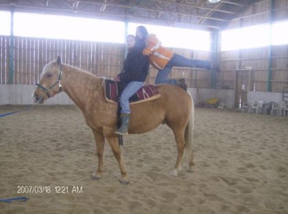 Figure sur le dos d'un cheval