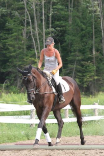 Cavalière pratiquant le dressage