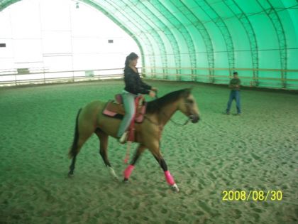 Sidjy et moi après son dressage chez benoit