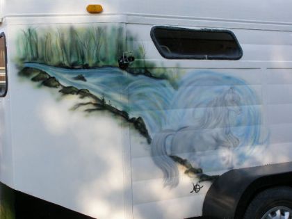 dessin au air brush sur trailer