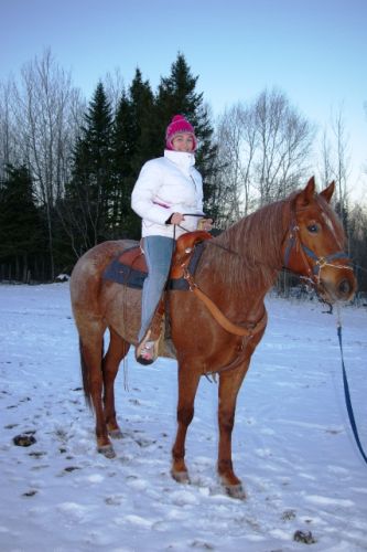 Une de mes amies qui a vécu sa première expérience à cheval avec...