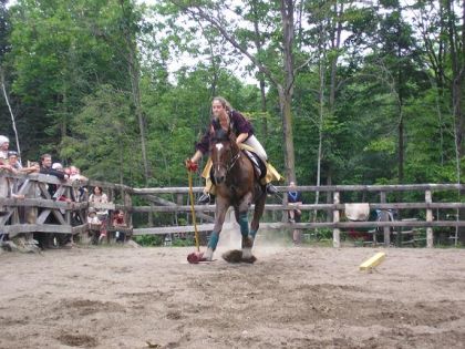 et voici moi en &eacute;preuve m&eacute;di&eacute;val avec mon king au pennon