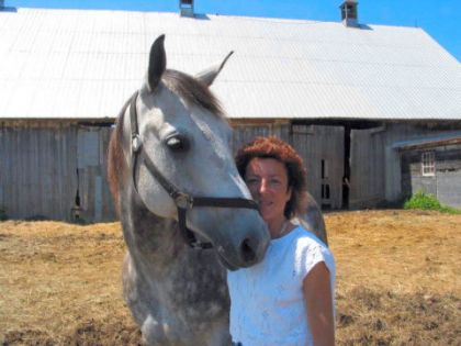 Portrait d'une femme et d'un cheval