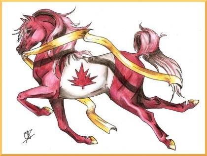 mon cheval du Canada enfin colorier....terminer hier( 3 juillet)...