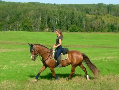 Nous 2 au trot en rando dans un beau champ du Baluchon! ;)