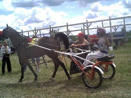 Geneviève et sa jument de course