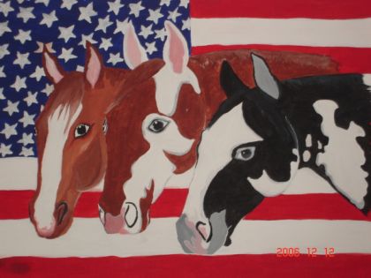 Peinture Que J'ai Fait    Quater Horse Et Paint Horse 