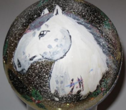 Boule De Noel Que J'ai Peinturer Cheval !!!
