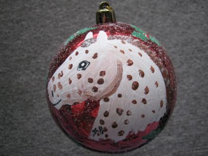 Boule De Noel Que J'ai Peinturer Cheval !!!