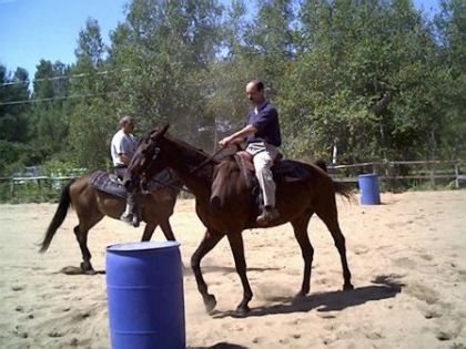 Éric, un autre nouveau cowboy  et Luc qui se promènent