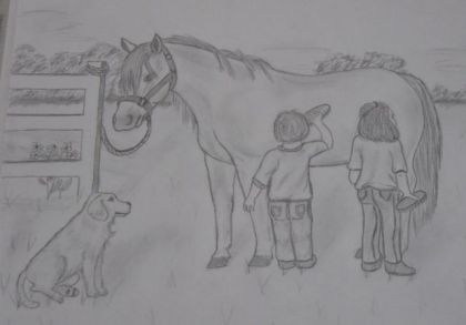 Dessin d'enfants avec un poney !