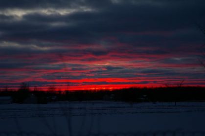 un des  beaux couchés de soleil chez moi !!!!!! de toute beauté 