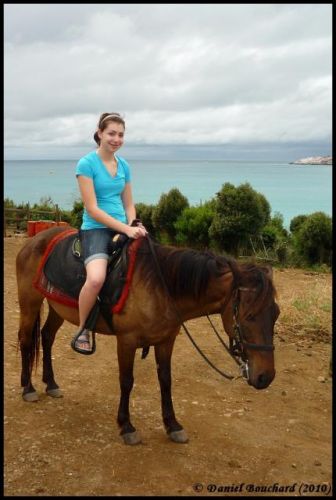 Moi sur le cheval que j'ai monté dans le sud à la relache!!!