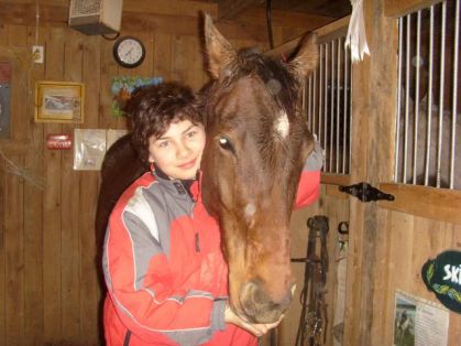 Moi et Cybelle la jument de mon amie