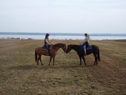 Super photo de Moi et Teena avec Karo et Amigo an randonnée  ...