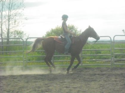 Gabrielle et Jack au galop.