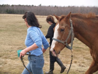 ma tante et son cheva MAD..et moi en arri&egrave;re!! lol